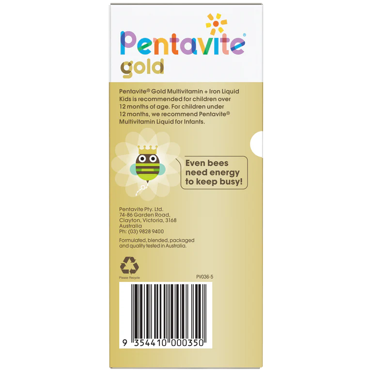Vitamin tổng hợp và sắt cho bé dạng lỏng Pentavite Multivitamin + Iron Kids Liquid