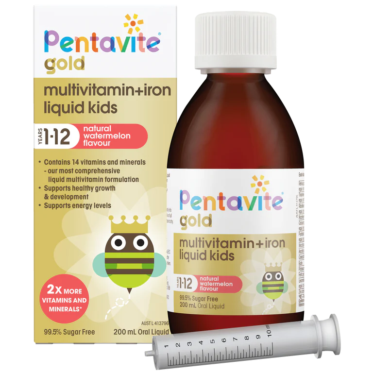Vitamin tổng hợp và sắt cho bé dạng lỏng Pentavite Multivitamin + Iron Kids Liquid HB10