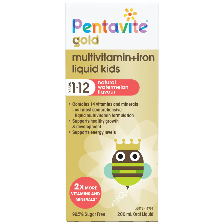 Vitamin tổng hợp và sắt cho bé dạng lỏng Pentavite Multivitamin + Iron Kids Liquid
